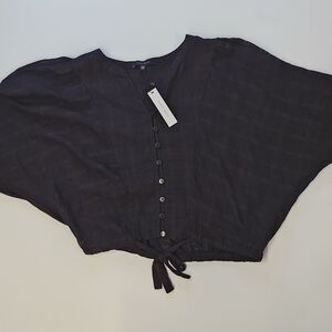 Sanctuary Women's Black Top Blouse 100% Cotton NWT  Size XS